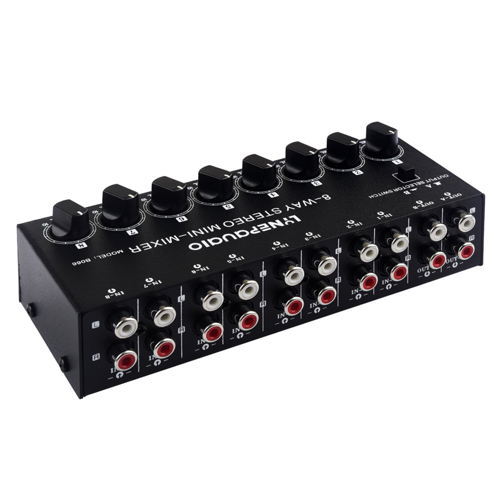 B066 Mini Stereo 8 Channel Passive Mixer RCA Portable Audio Mixer 8 in 2 out Stereo Distributor Control, No External Power Required - Walmart.com