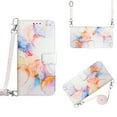 thumbnail image 6 of SaniMore Case for iPhone 15 Plus 6.7" 2023, PU Leather Case Luxury Marble Pattern Flip Kickstand Magnetic Clasp Cash Pocket Crossbody Lanyard Fashion Case for Girls Women, White Marble, 6 of 7