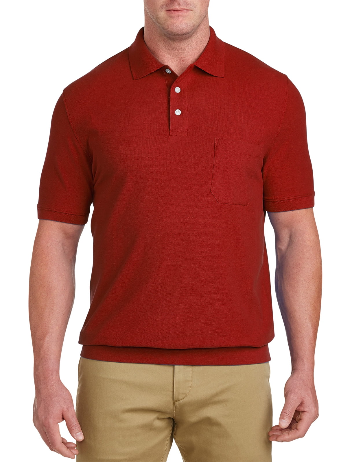 Harbor Bay Men's Big & Tall Harbor Bay BandedBottom Pique Polo