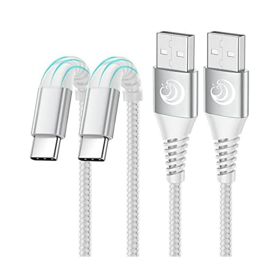 USB Type C Cable 6FT 2Pack Fast Charging Cable USB C Charger Phone Cord for Samsung Galaxy A01 A02s A03s A10e A11 A12 A13 A14 A20 A21 A32 A42 A52 A53 A50 A51 S21 S22, G7/G6, LG K51 Stylo 6 5 4