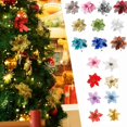 thumbnail image 3 of 10 piezas de flores artificiales para árbol de Navidad, adornos para árboles, 11cm, 3 of 4