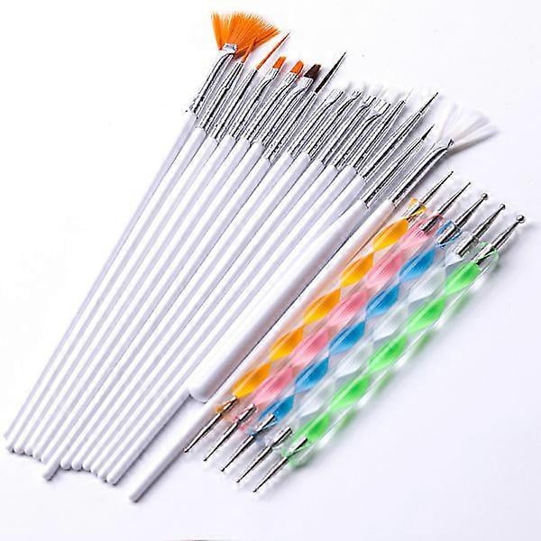20 pcs Nail Brushes and Dotting Tools – Set for Creative Nail Designers