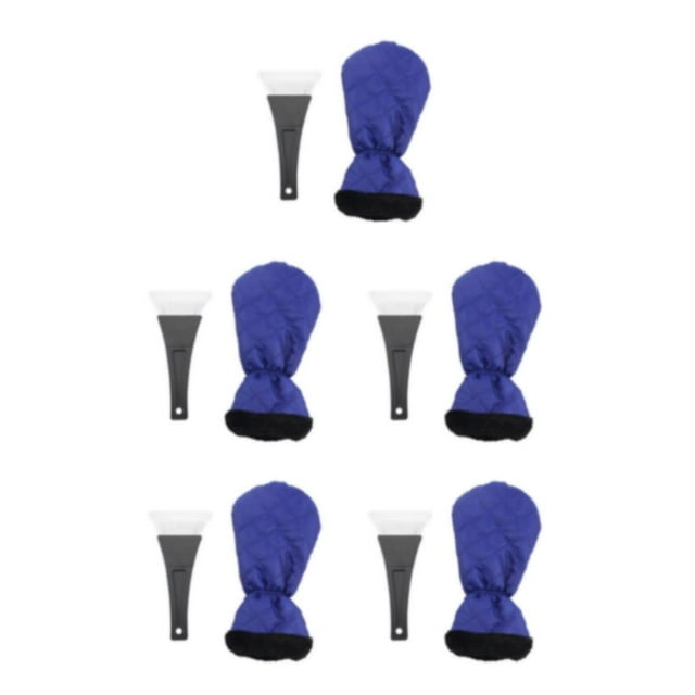 Wweixi 2pack/lot Ice Scraper Mitten Easy To Cars And Safe On Windshields Ergonomic blue 5Set