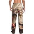 thumbnail image 3 of Uemuo Vintage Floral Vase With Books Pattern Men's Wide Leg Palazzo Lounge Pants with Pockets Light Weight Loose Comfy Casual Pajama Pants-XX-Large, 3 of 9