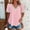 Pink, variant on Womens White Eyelet Lace Trim Blouse V-Neck Short Sleeve Flowy Casual Summer Tunic Tops Soft Stretchy Lightweight Pullover,Size 2XL