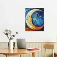 thumbnail image 3 of Nawypu Moon Canvas Wall Art Colorful Picture Prints Abstract Romantic Artwork Bright Blue and Red Home Bedroom Framed Décor, 3 of 5