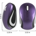 thumbnail image 2 of Mini ratón inalámbrico pequeño para niños de 3 a 7 años de edad, tamaño infantil, mini ratones inalámbricos portátiles ópticos con receptor USB para computadora portátil (púrpura), 2 of 8