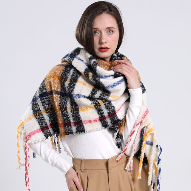 Bufanda de Cachemira de lujo para mujer, chal cálido de invierno, Pashmina larga con borlas, manta gruesa, novedad de 2022 Fivean unisex