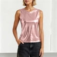 thumbnail image 6 of QSXADF Women's Tank Top Loose Sleeveless Tops Shiny Stretch Sleeveless Round Neck Summer Casual Tank Ladies Shirts Women Summer Outfits, 6 of 6