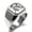 Silver, variant on Stainless Steel Letter R Initial Floral Monogram Engraved Engraved Square Flat Top Biker Style Polished Signet Ring