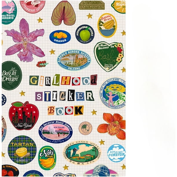 Libro de Stickers Estéticas con Más de 1260 Stickers Vintage para Álbumes de Recortes, Papel Mate Impermeable