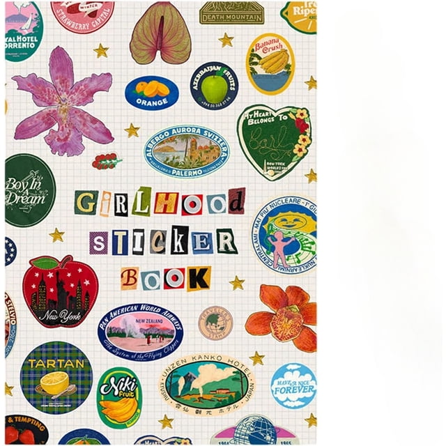 Libro de Stickers Estéticas con Más de 1260 Stickers Vintage para Álbumes de Recortes, Papel Mate Impermeable