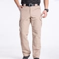 thumbnail image 5 of Domuza Men's Flex Pants Stretch Work Cargo Pants Lightweight EDC Outdoor Hiking Trousers Khaki 3XL, 5 of 5