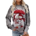 thumbnail image 1 of Camiseta de manga larga con estampado navideño a la moda con estampado de rayas, 1 of 6
