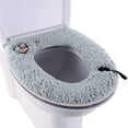 thumbnail image 1 of ZHAOCHENG Estera protectora de asiento de inodoro de felpa cálida, lavable y gruesa, con asa y cremallera, color azul, 1 of 4