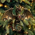 thumbnail image 6 of Dragon Ornament under $5! Cagogo Dragon Shape Christmas Ornament, Fantasy Theme Tree Pendant, Unique Holiday Decor, Mythical Creature Xmas Decoration, 6 of 9