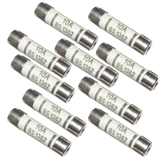 10pcs BS1362 10A Tubo de Fusible de cerámica kusrkot 6x25 mm alimentación principal para hogar con enchufe