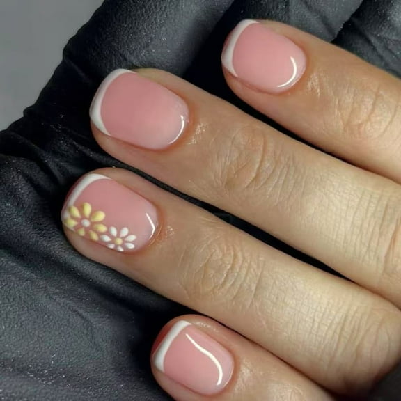 ROZYARD 24Pcs Square Nail Tips Designs Fake Nail Press On Nail Artificial False Nail