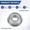 thumbnail image 2 of Uxcell 10-Pack MF115ZZ Flanged Ball Bearing, 5x11x4mm Metal Sealed Chrome Steel for Wheelbarrow, 2 of 6