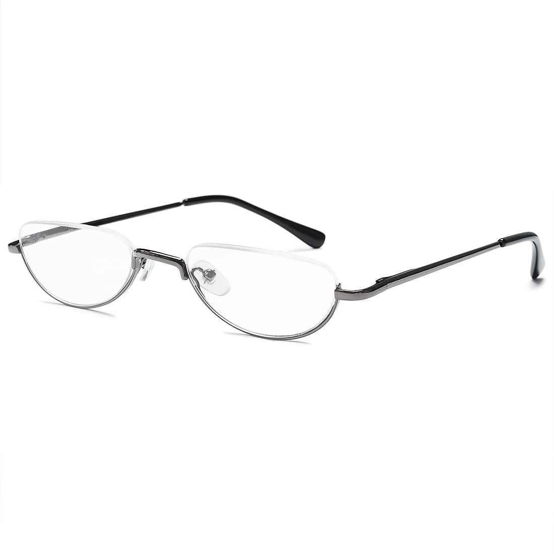 KOOSUFA Metal Half Moon Reading Glasses 4.00 Spring Hinge Women Men