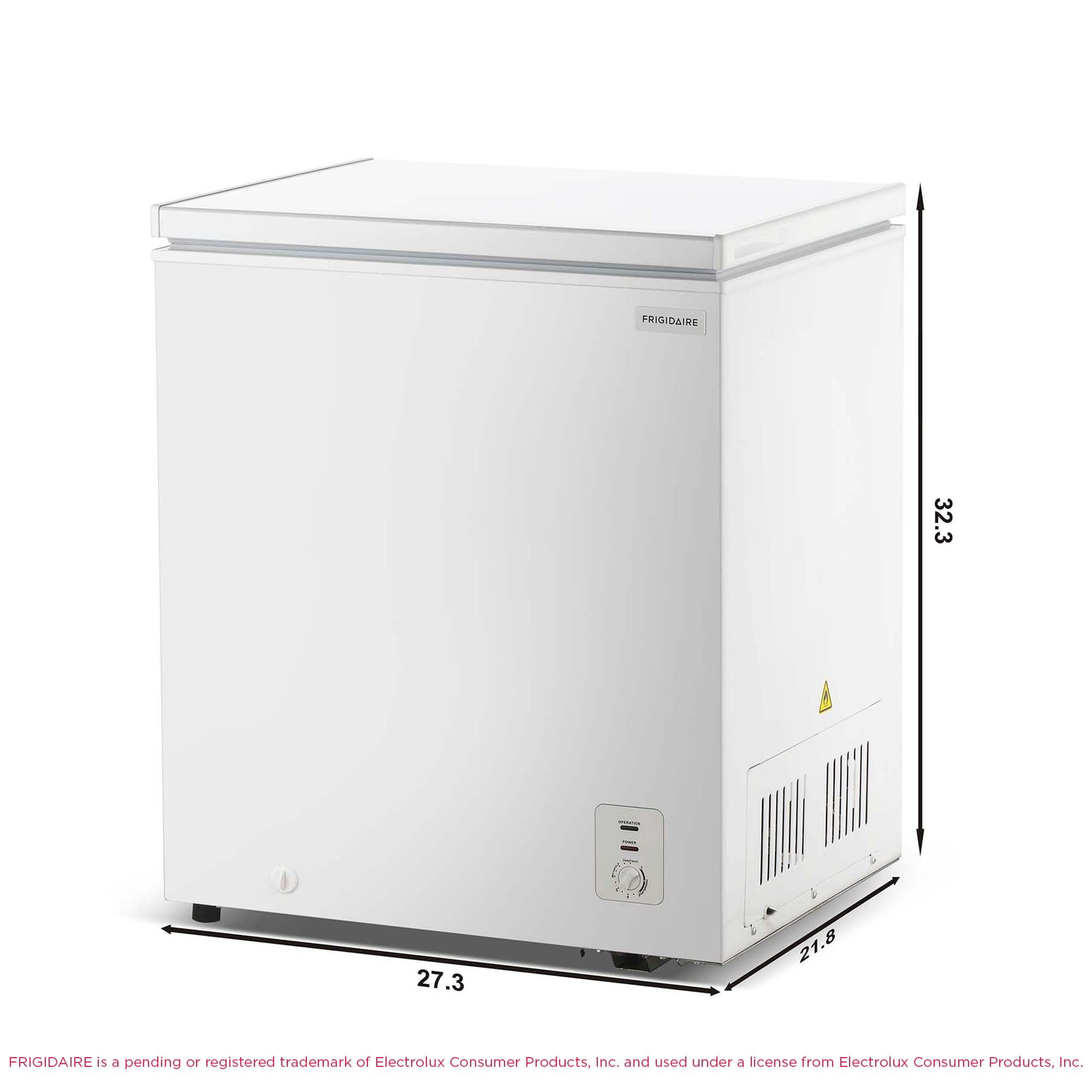 Frigidaire 5.0 Cu. ft. Garage Ready Chest Freezer, Compact Deep Freezer for Garage, Kitchen, Apartment, White