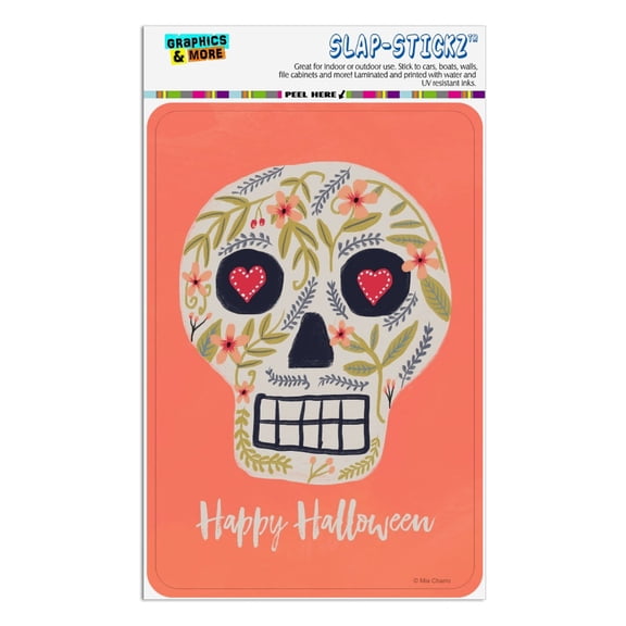 Happy Halloween Fun Floral Skull Home Business Office Sign