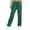Green, variant on Yuanlong Womens Pants Pure Color Smocked Elastic Waist Straight Wide Lined Sweatpants Winter Sporty Trousers With Pockets
