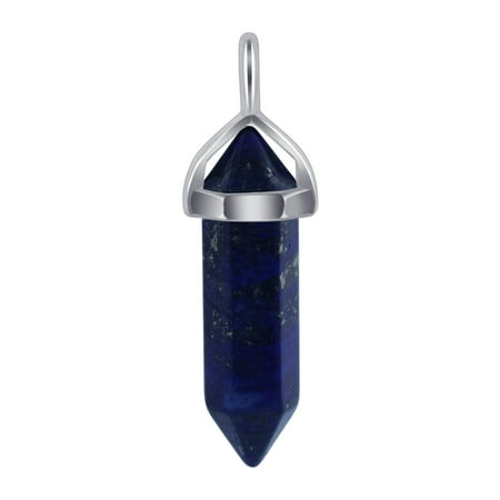 Clear Square Pendant - Gem Avenue Hexagonal Bullet Shape Double Terminated Point Pendulum Pendant