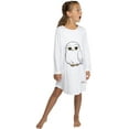 thumbnail image 4 of Harry Potter Pajama Girls' Hedwig Owl Micro Raschel Fleece Long-Sleeve Hi-Lo Hogwarts Nightgown, 4 of 7