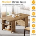 thumbnail image 6 of Tribesigns 63" Farmhouse Dining Table with Storage, Rectangular Wooden Dinner Table, Fit for 2-4 People, Rustic Brown, 6 of 8