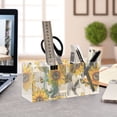 thumbnail image 4 of Sunflowers Honey Bee Acrylic Pencil Pen Holder Cup 4 Compartments Desktop Organiser 7.87"x2.78"x3.54", 4 of 7