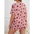 thumbnail image 2 of Strawberry Print Tee & Shorts Pajama Set, 2 of 5