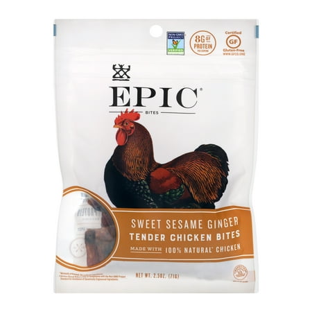 Ginger Glazed Chicken - Epic Tender Chicken Bites Sweet Sesame Ginger, 2.5 OZ