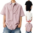 thumbnail image 1 of Fanxing Mens Button Up Short Sleeve Shirts White Short Sleeve Button Down Casual Shirts XL, 1 of 8
