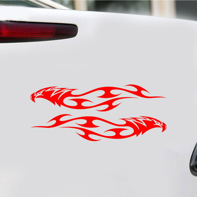 Walbest 2 Pcs 15cm Eagle Flame Reflective Sticker for Car Flame