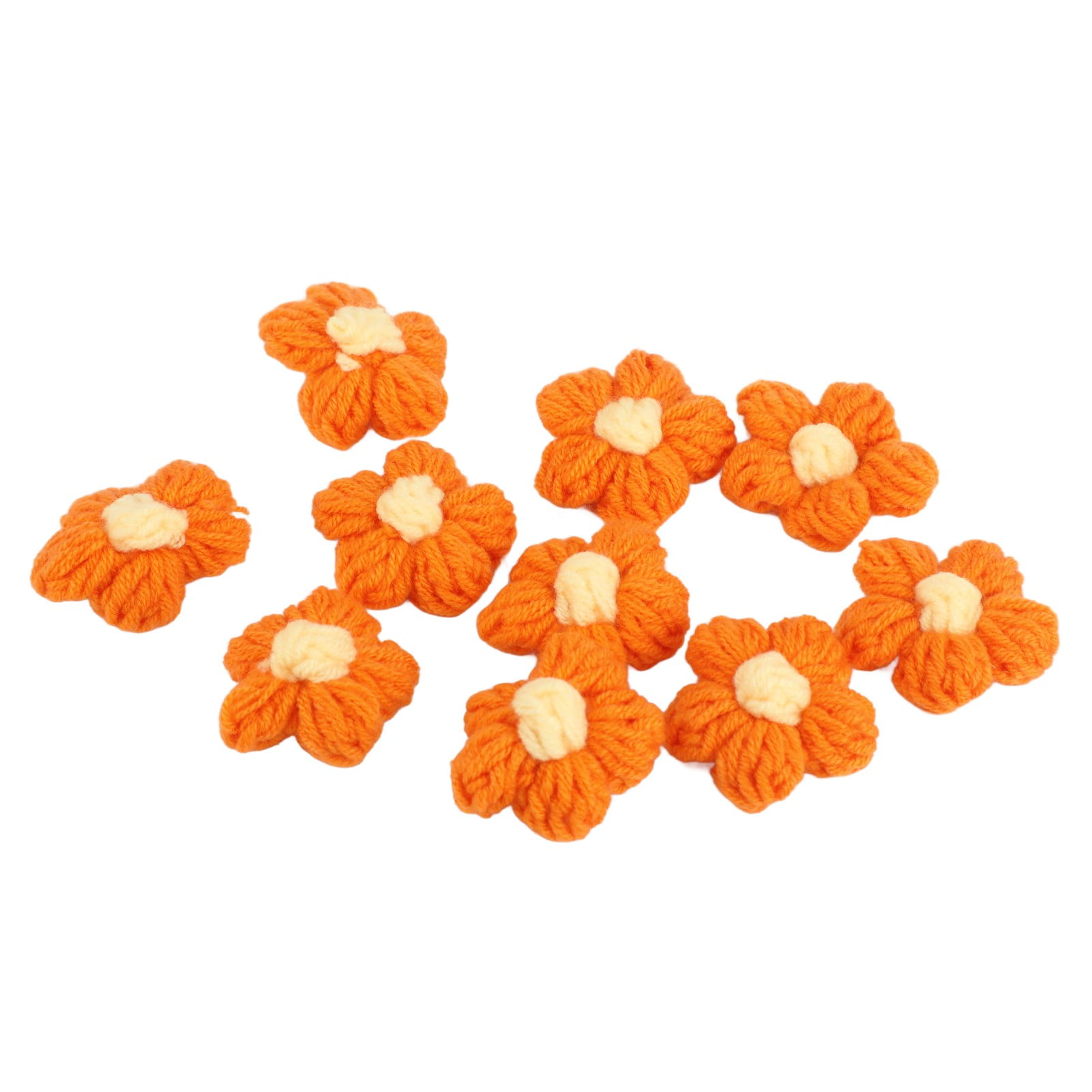 Artificial Knitted Wool Flowers, Wool Material Multi Purpose Artificial Orange Flower Cute Shape