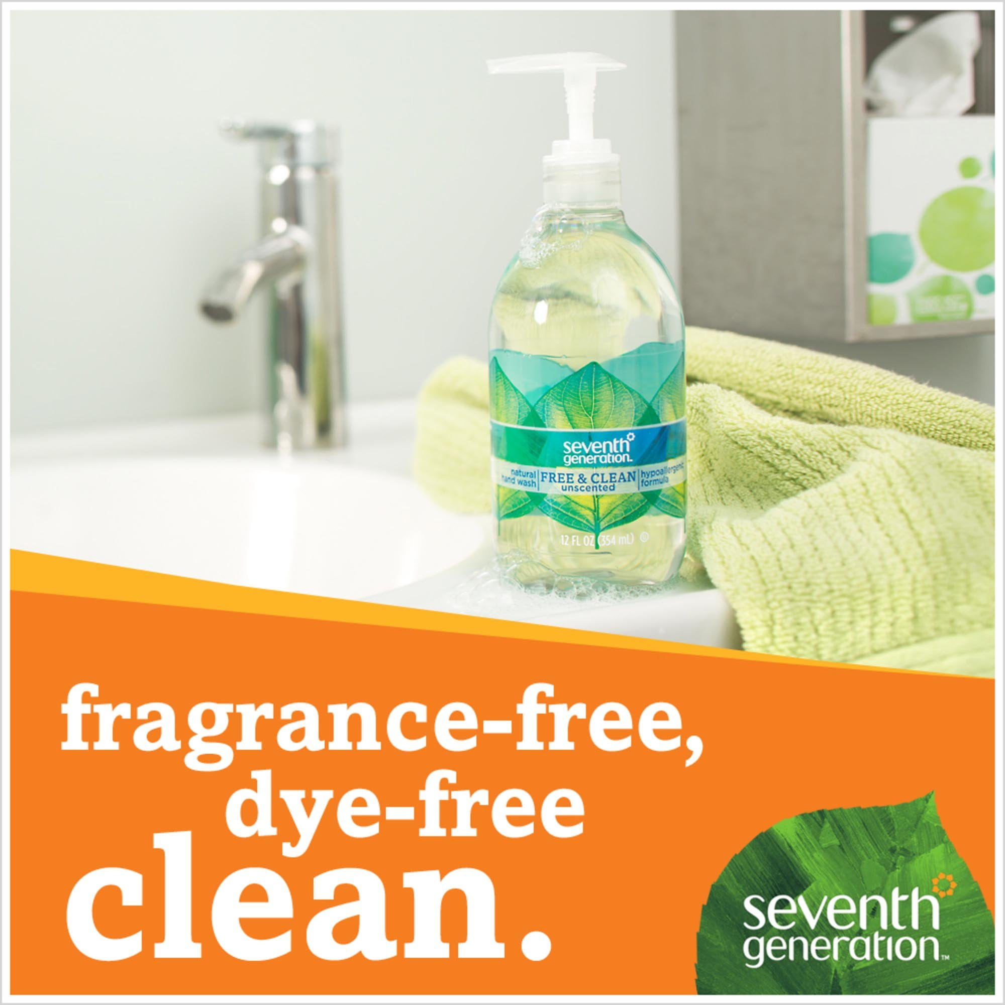Seventh Generation Hand Wash, Free & Clean Unscented Hand Soap, 12 oz, 3-Pack