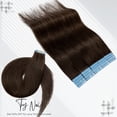 thumbnail image 4 of Benehair 100% Human Hair Extensions Tape In Hair Invisible Skin Weft Real Remy Human Hair Straight Hair 20 Pieces Thick Glue Stick Tips 12"-24" Black Brown Blonde Balayage Highlight, 4 of 13