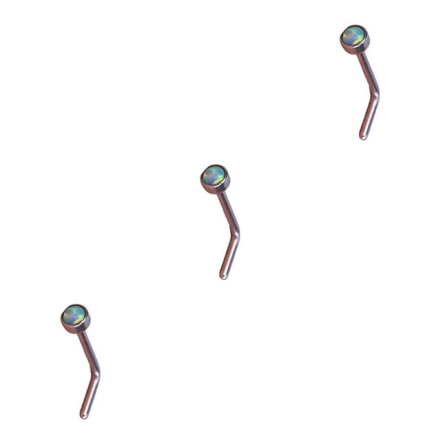 Langgg Nez Goujons Style Simple Femme Dressing Orner Accessoire de Décoration de Mode en Acier Inoxydable en Forme de L Bijoux Vis de Type 1 Type2 NO2