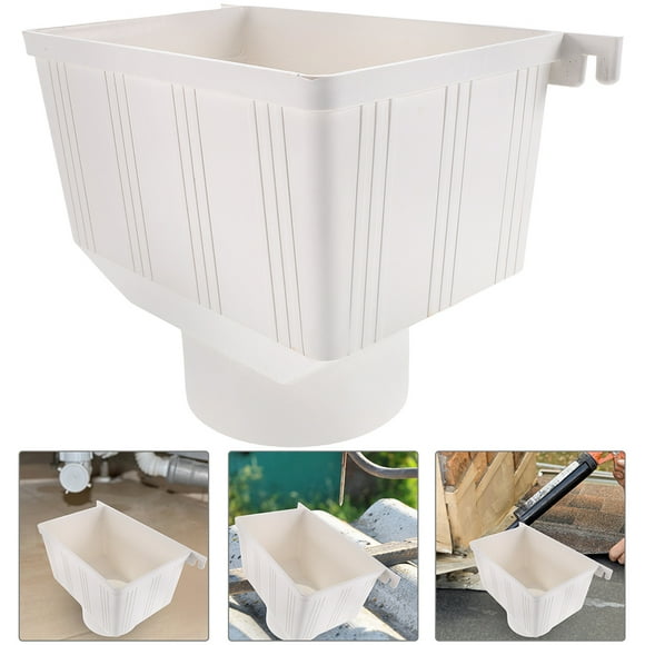 HEALEEP Downspout Drop Outlet Downspout Gutter Connector PP White 1Pcs
