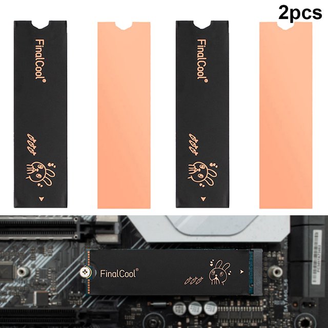 Almohadilla Térmica Cobre 2 Uds. Enfriador Ligero 0 2mm para SSD M. Nvme (C)