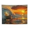 thumbnail image 5 of Fenyluxe  Ocean Wave Tapestry Ocean Sunset Sunrise Sea Beach Blue Waves Surf Tapestries Modern Great Wave Landscape Scenery Wall Hanging Decor Living Room Bedroom Home Decorations 40x60inch, 5 of 6