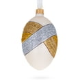 thumbnail image 3 of Louis-Francois Designer Jeweled Trinity Band Glass Egg Christmas Ornament 4 Inches, 3 of 5
