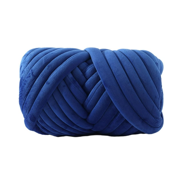 Hilo grueso, hilo voluminoso, longitud de 43,74 yardas, hilo de punto para brazo, hilo Jumbo para cestas, bufanda, alfombra, almohada, macramé Azul