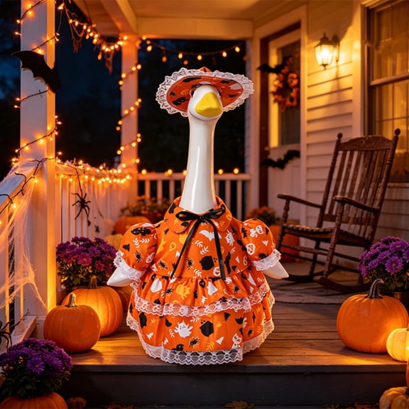 Halloween Porch Gooses Clothes 23 Inch Cute Gooses Outfit Halloween Theme Decoration Suitable for Porch Patio Lawns Decoration
