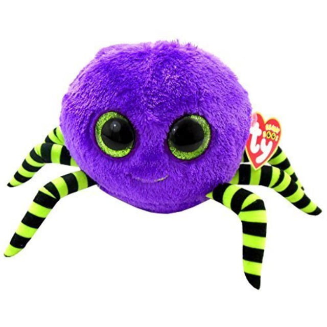 Ty Beanie Boos Crawler 4" Purple Spider Green Eyes Clip Backpack Halloween 10b for sale online 