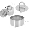 thumbnail image 4 of Anillos de pastel de acero inoxidable, 3 x 3 pulgadas Postre Mousse y molde para hornear pasteles, juego de 4 (4 anillos, 4 empujadores) Anillos de cocina Ormromra WMZY-146-1, 4 of 7