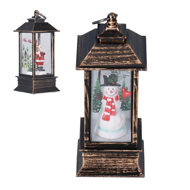 ESTINK Lanterne en Forme de Lampe de Rue Éclairée Boule de Neige de Noël Décoration de Fête à Domicile, Lanterne Boule de Neige Éclairée, Lampe de Noël