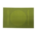 thumbnail image 3 of Knife and Fork Woven PVC Table Placemat, 12" x 16", Set of 4, Green, 3 of 4