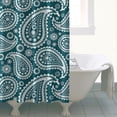 thumbnail image 4 of Teal Paisley Pattern Shower Curtain 84"x72" ,Bathroom Decorative Shower Curtains Set with 12 Hooks,Modern Waterproof Washable Shower Curtain, 4 of 6